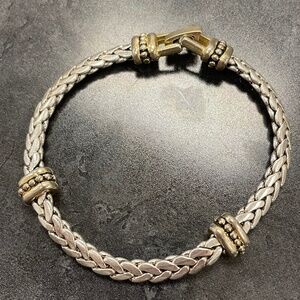 Celtic Braided Sterling Silver and Gold Plated Bracelet